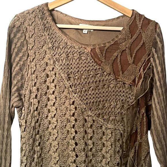 Adore Womens Fairy Tunic Top Size L Lagen Artsy Boho Festival Patchwork Grunge - Picture 2 of 8